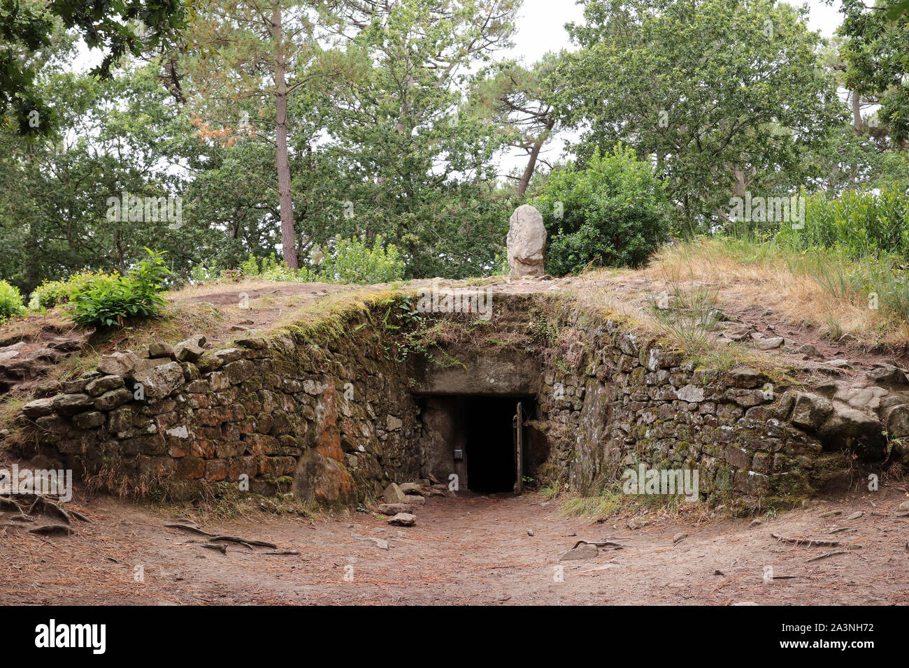 Tumulus of Kercado famous megalithic monument in Brittany, France