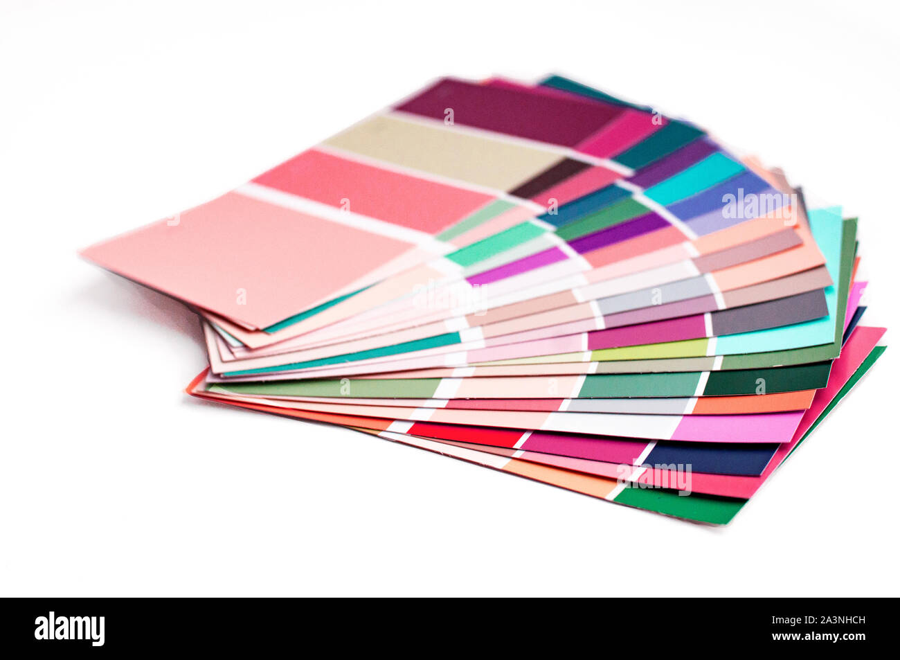 Color palette with various samples. Light background. Paint selection  cards, close-up Stock Photo - Alamy