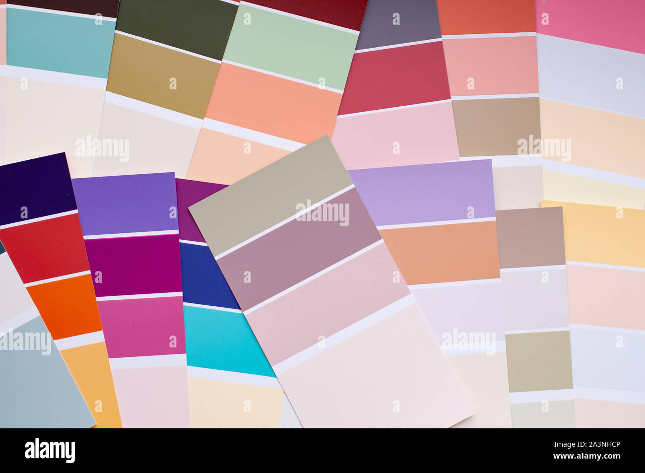 Color palette with various samples. Light background. Paint selection  cards, close-up Stock Photo - Alamy