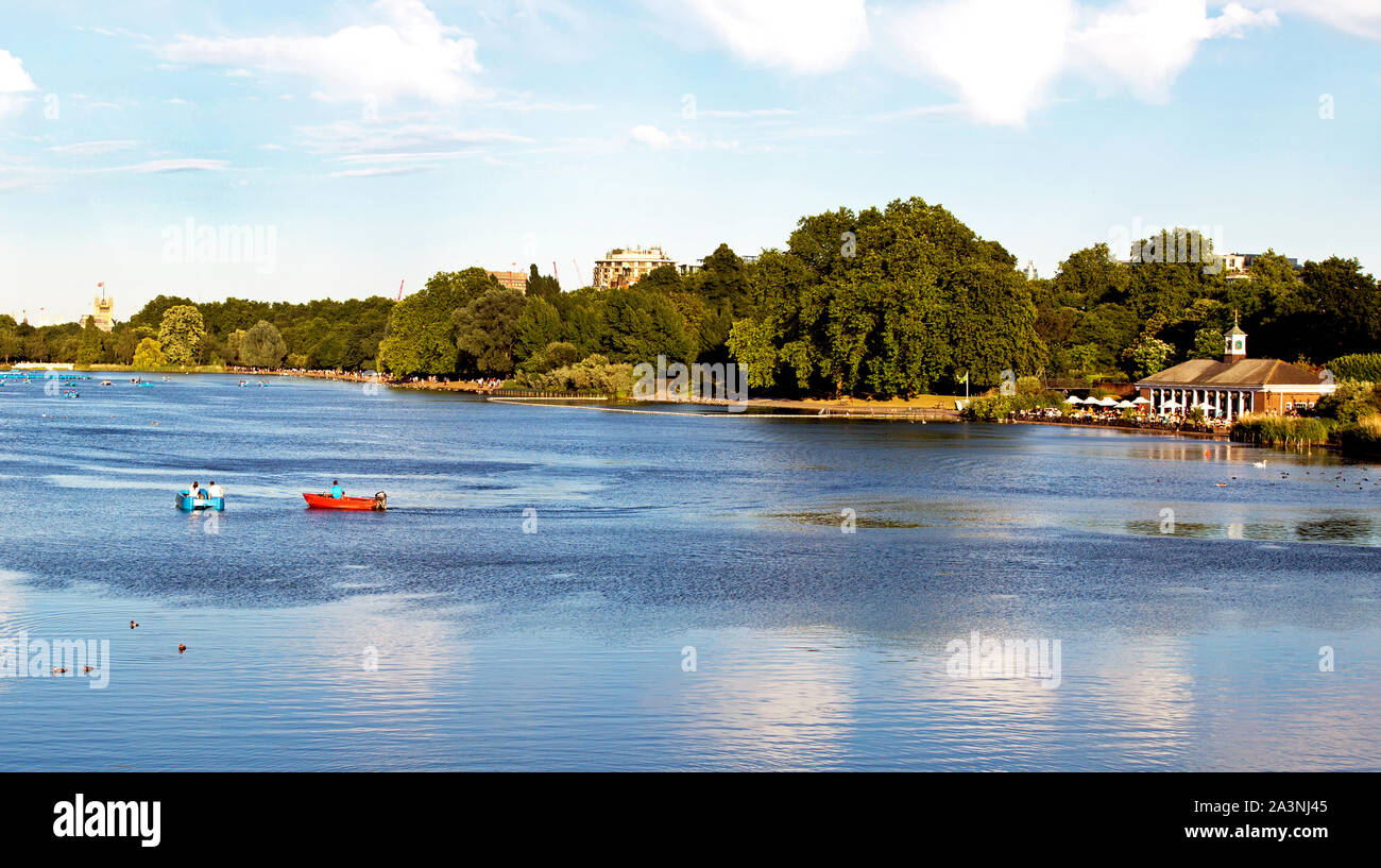 Boating on The Serpentine Hyde Park London UK Stock Photo