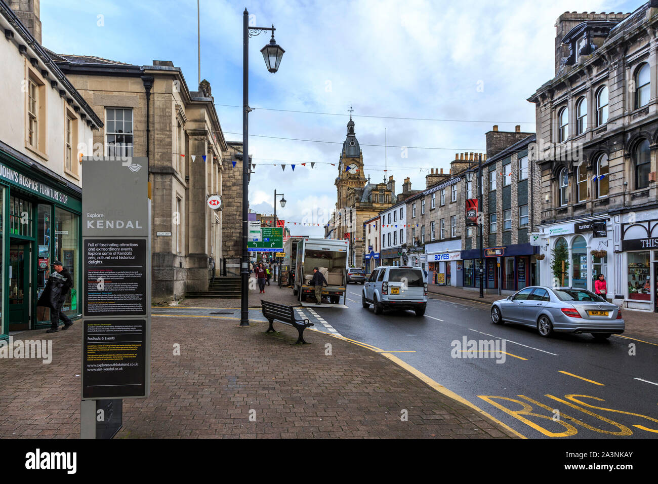 kendal town centre, lake district national park, cumbria, england, uk gb Stock Photo Alamy