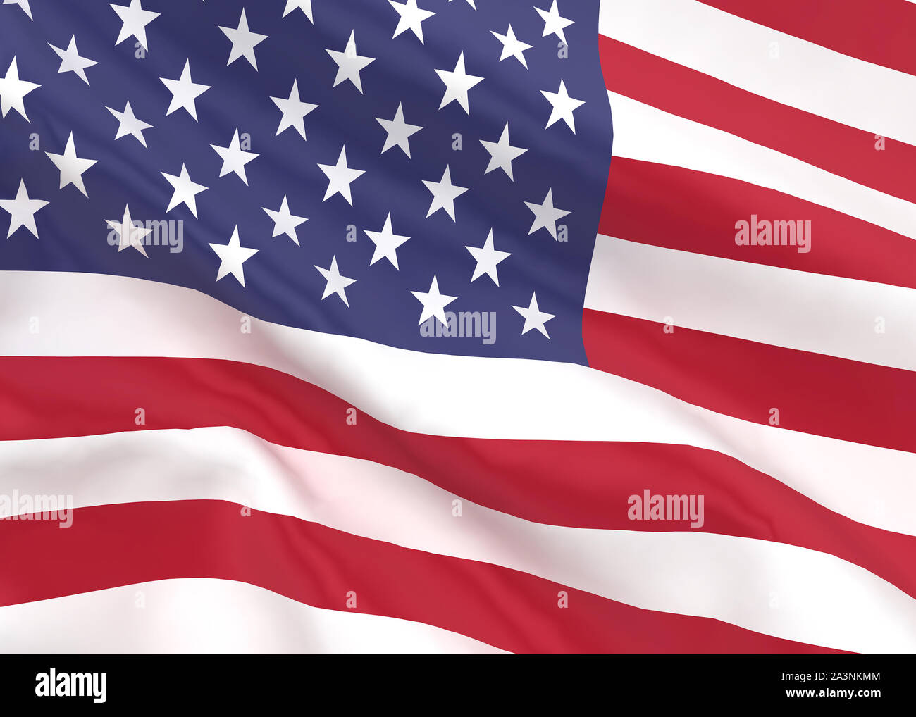 Flag USA. 3d illustration isolated on white background Stock Photo - Alamy