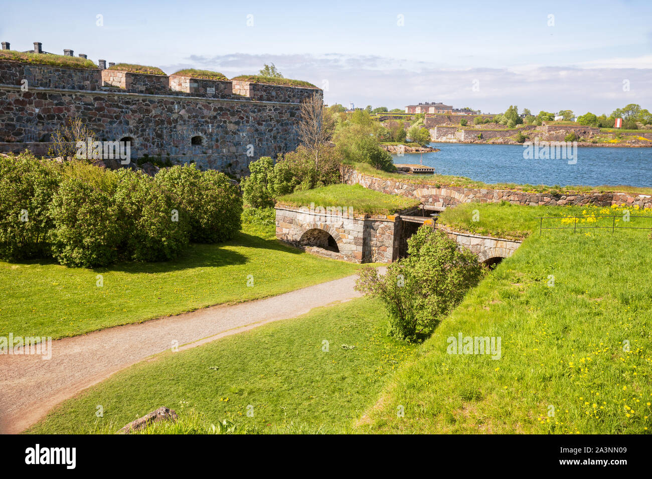 Suomenlinna Fortress (or Sveaborg), view of the King's Gate and the Lantingshausen bastion, Helsinki, Finland Stock Photo