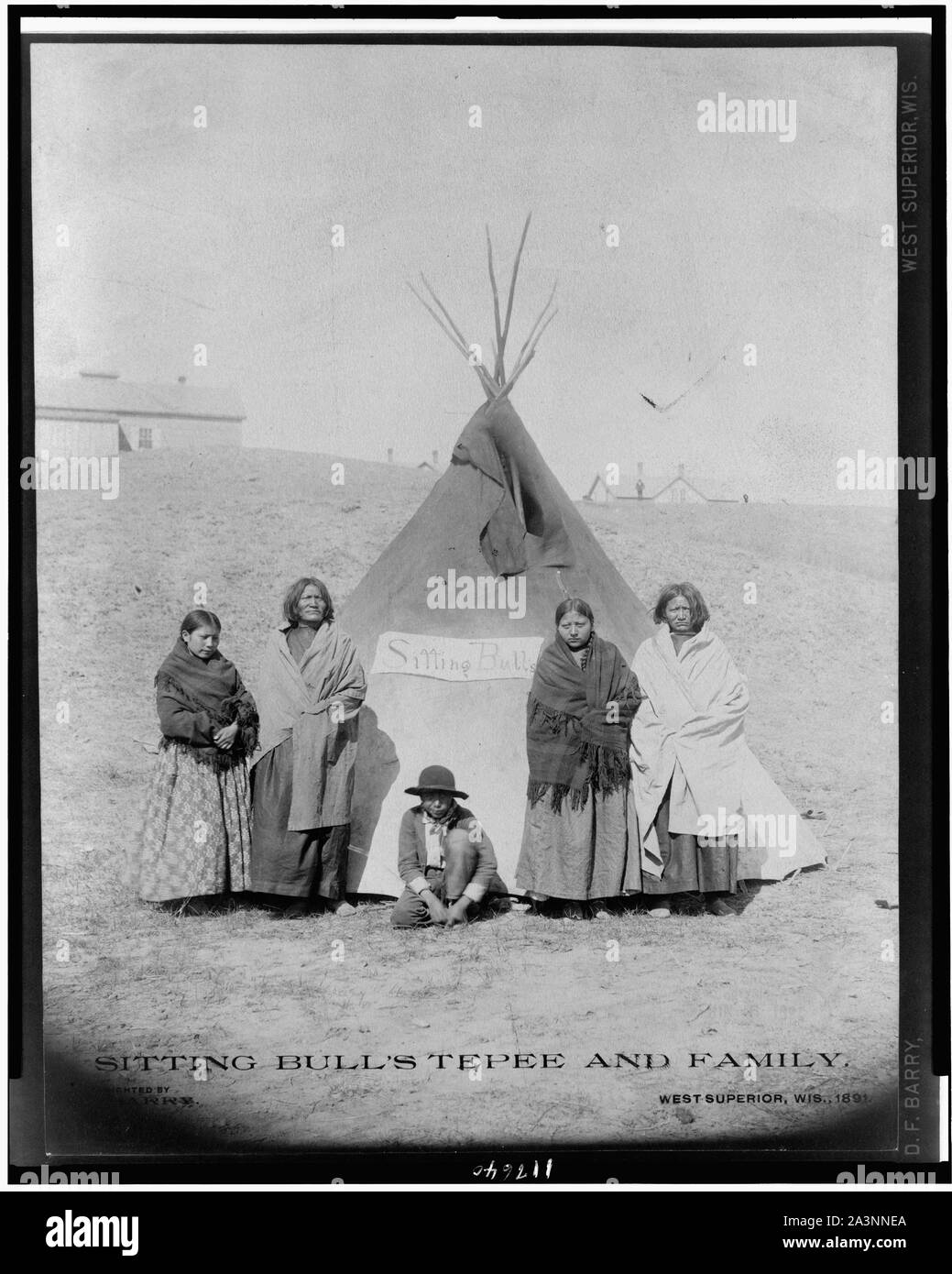 Sitting Bull's tepee and family Stock Photo