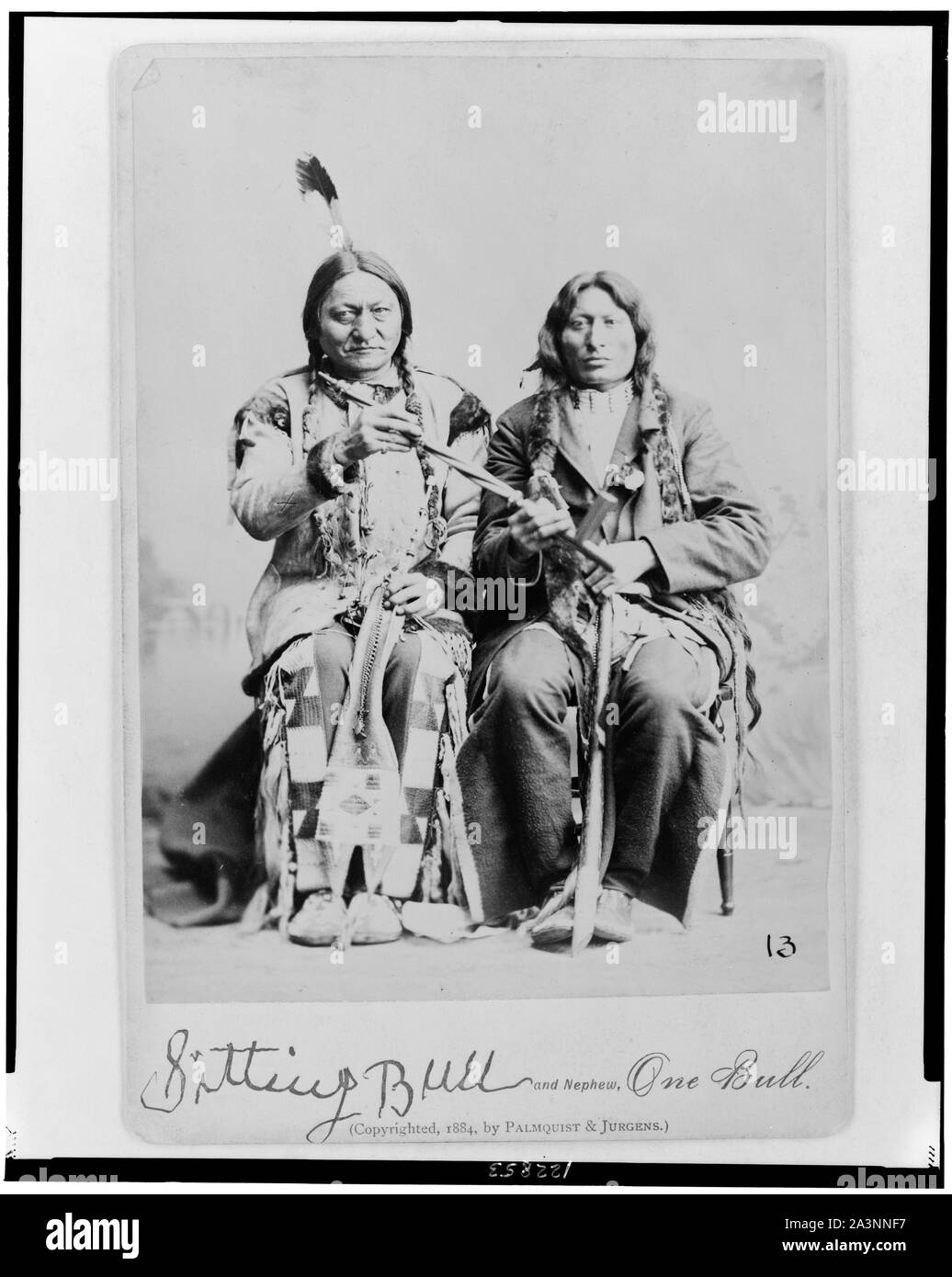 Sitting Bull and nephew, One Bull Stock Photo