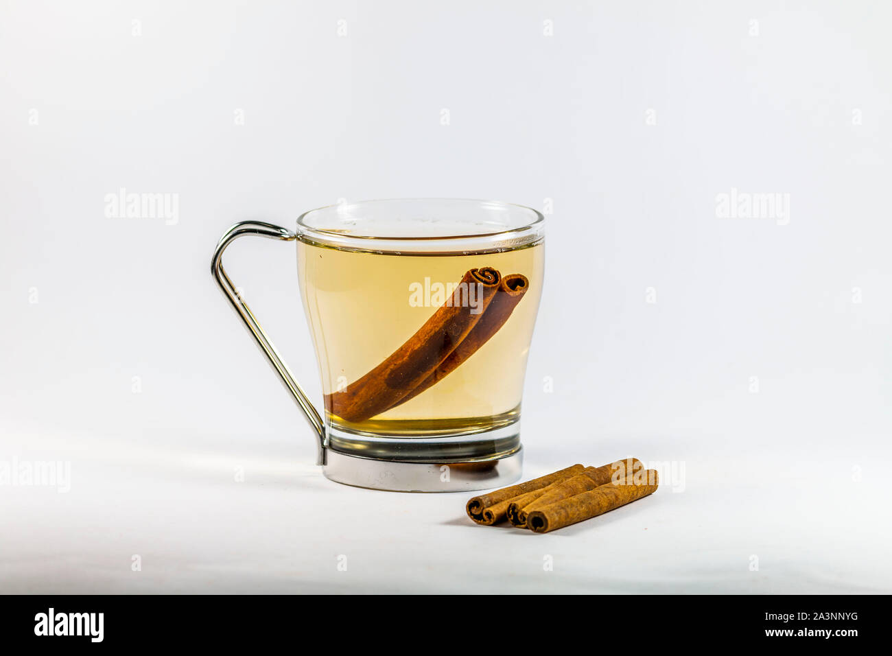 Natural cinnamon tea in cup Stock Photo