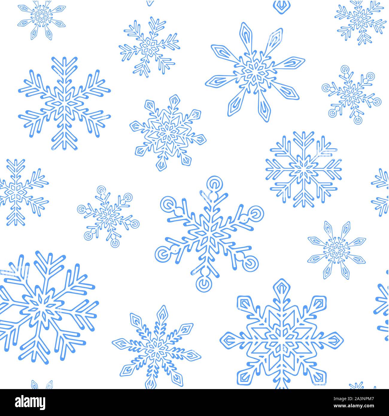 seamless pattern blue snowflake on white background vector illustration EPS10 Stock Vector
