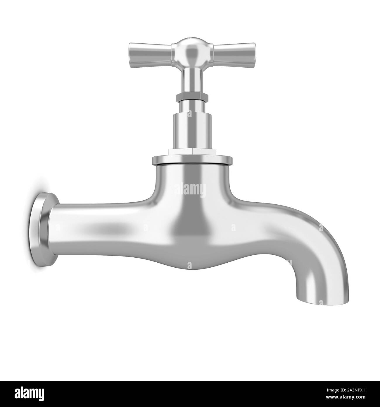 Water tap. 3d illustration isolated on white background Stock Photo - Alamy