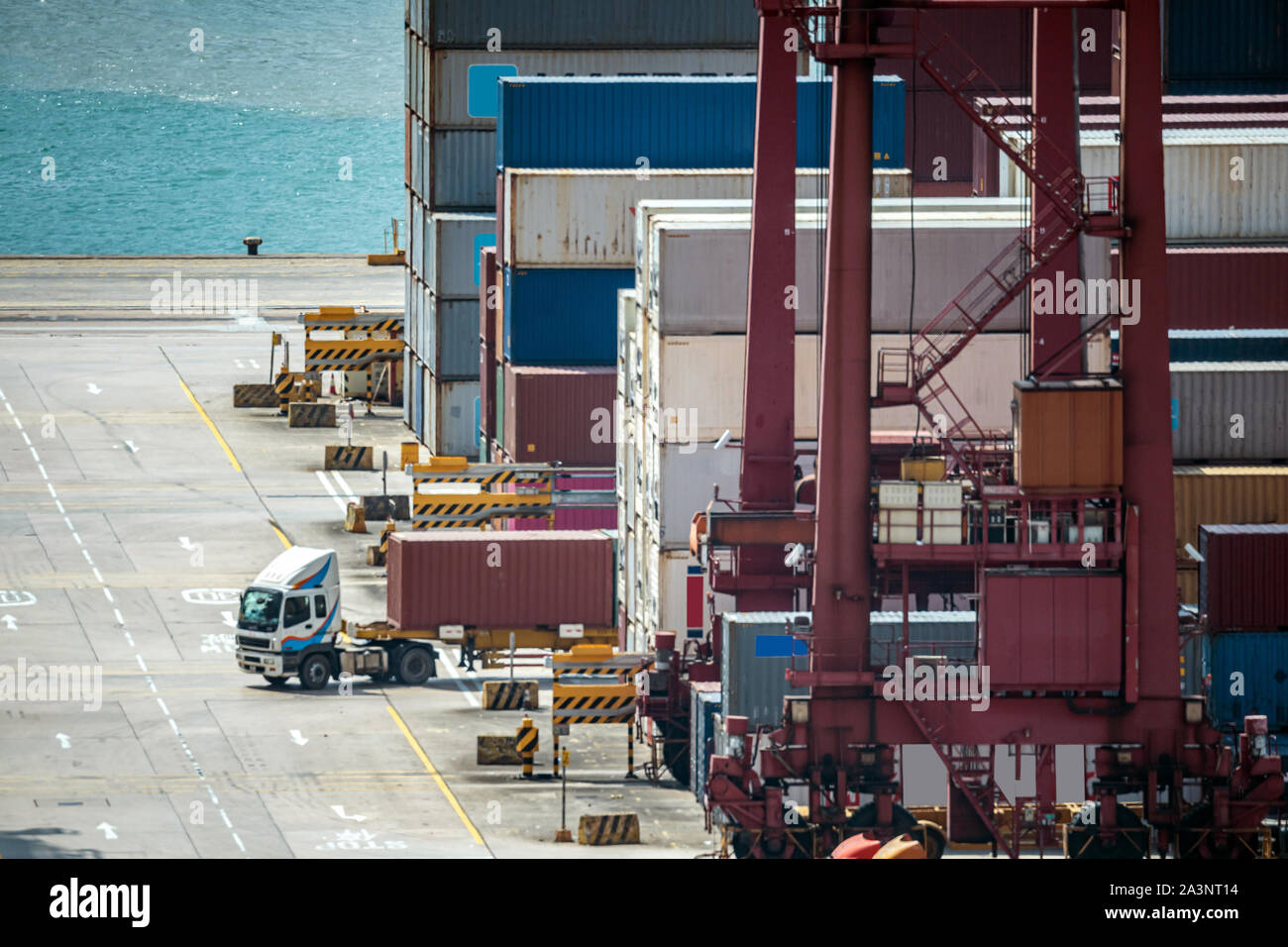 Working at Tshing yi Hong Kong Port for shipping and freight