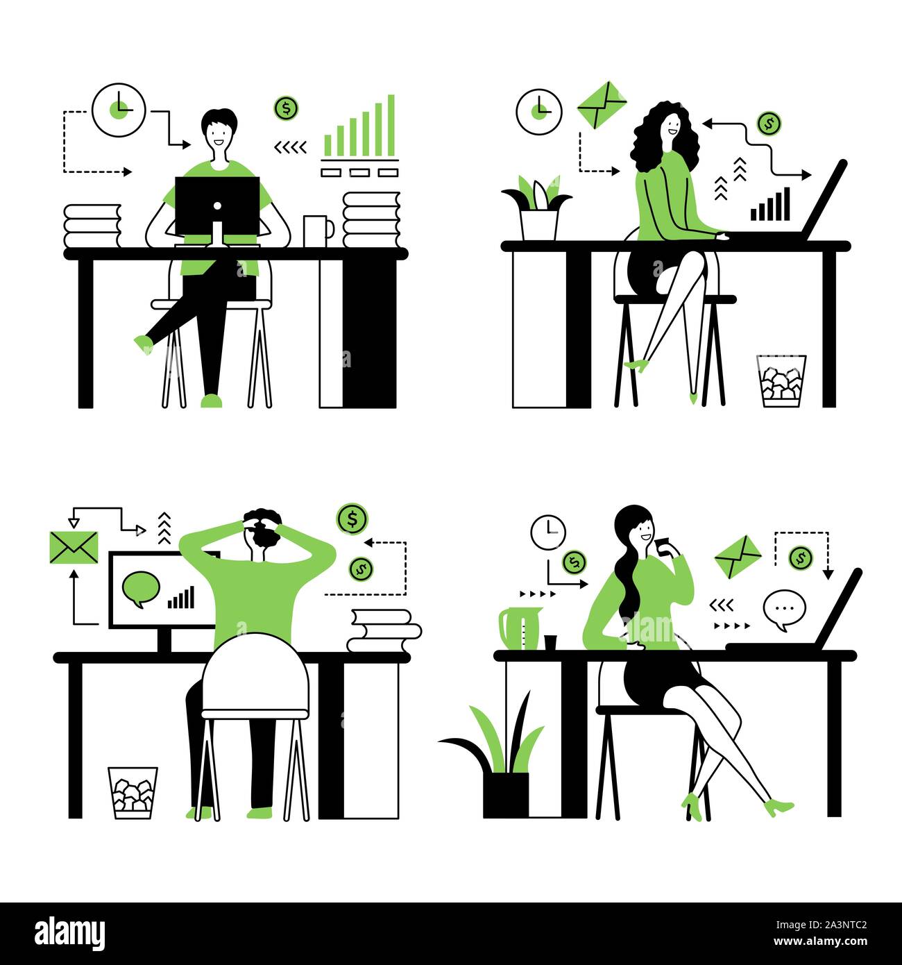 office concept business people vector illustration flat design Stock Vector