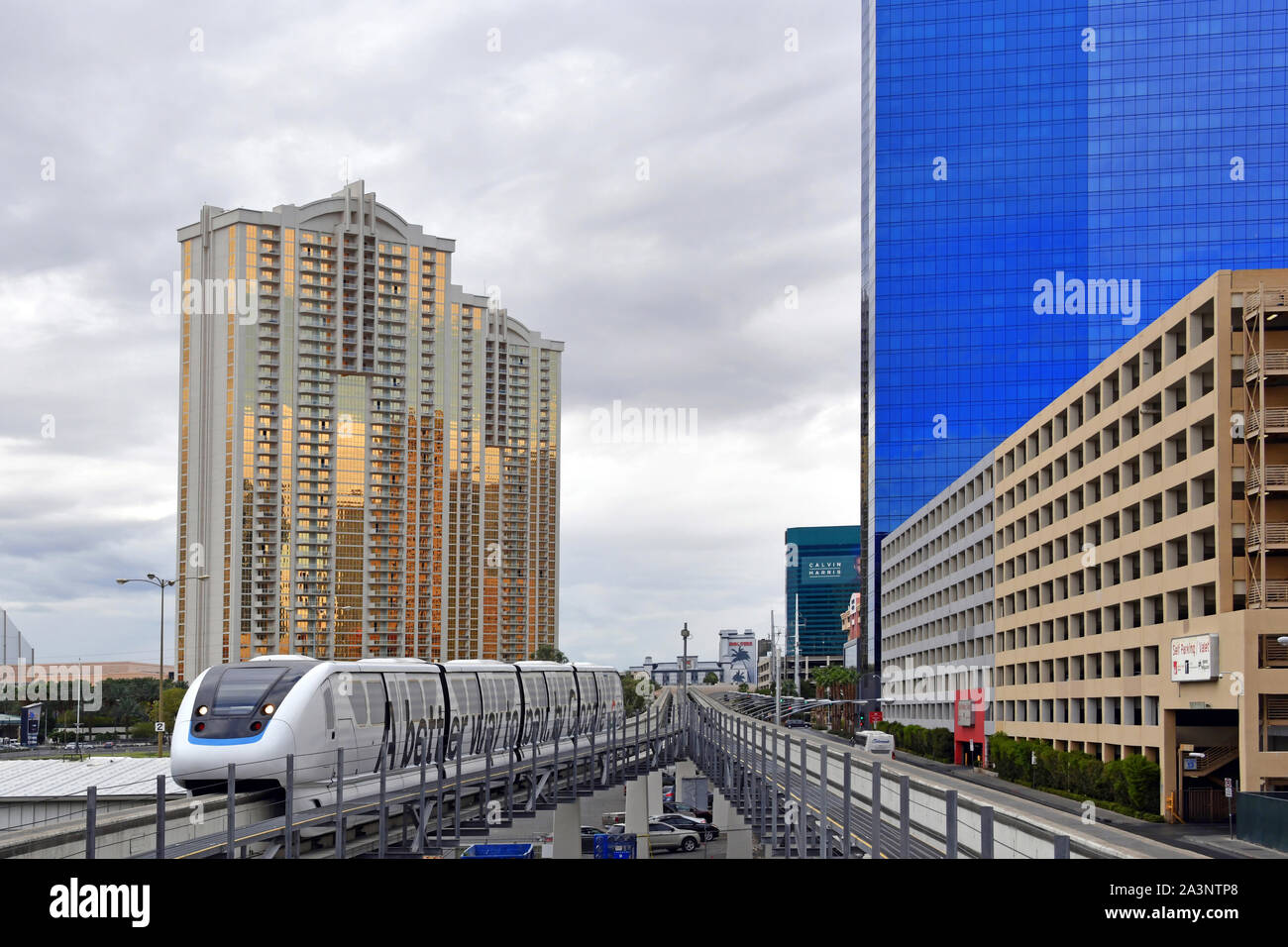 Las Vegas Monorail NV, USA 100218 The Las Vegas Monorail runs from the MGM Grand to SLS Las