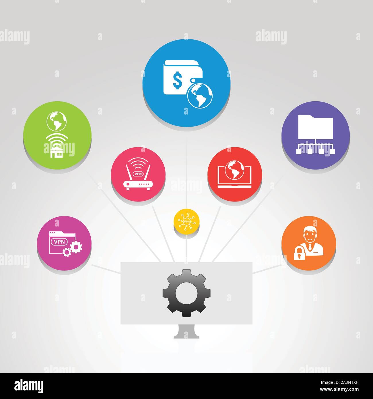Vpn Infographics vector design. Timeline concept include vpn pay ...