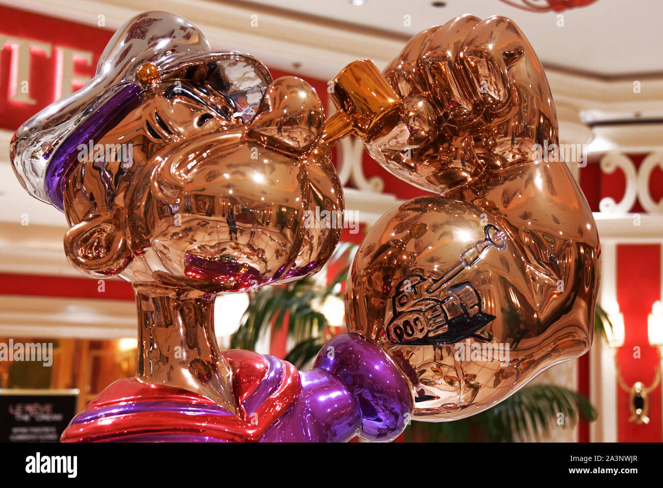 Jeff Koons Popeye Sculpture display at the Wynn Las Vegas, NV USA 1002