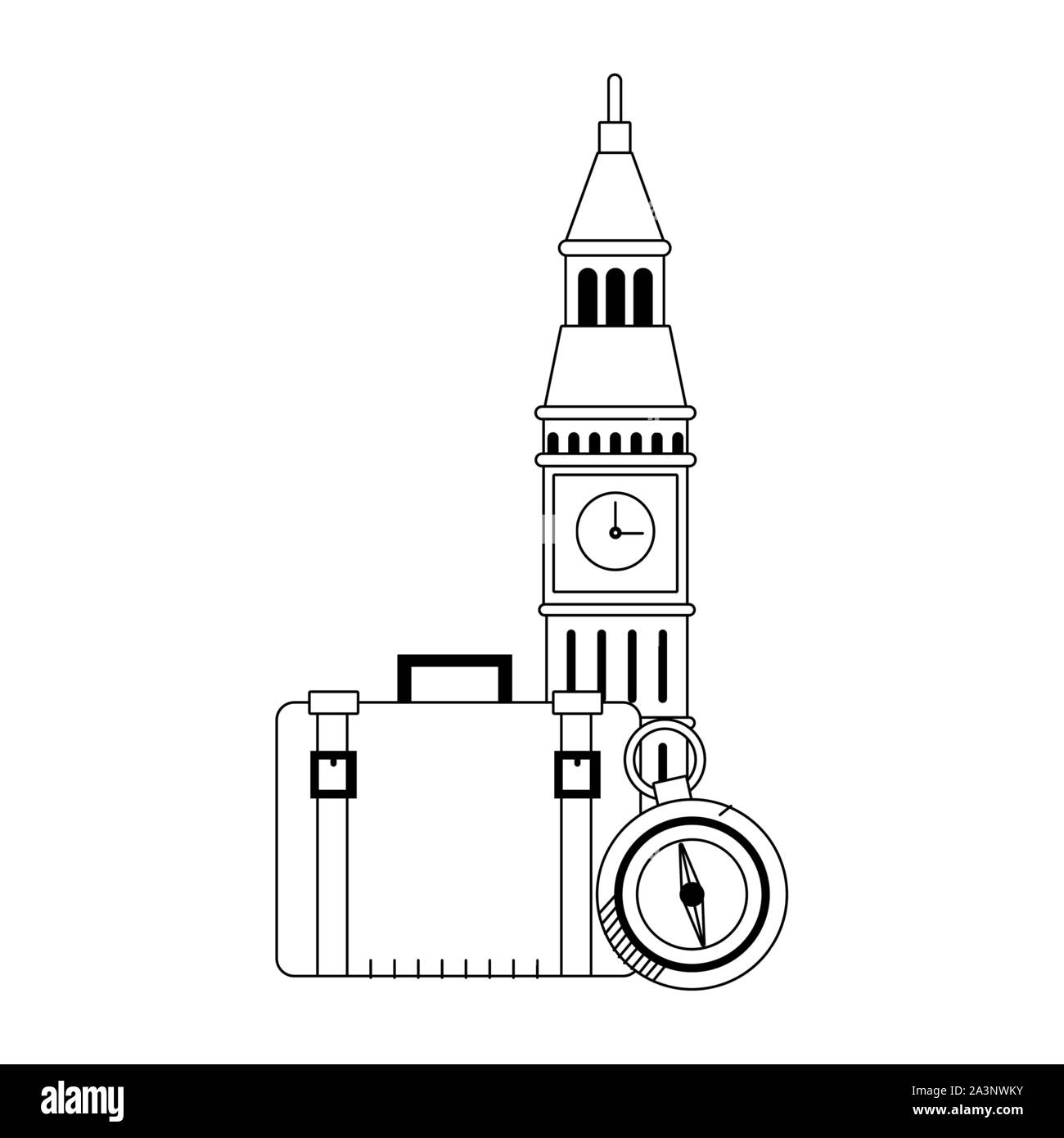 big ben and travel suitcases design Stock Vector
