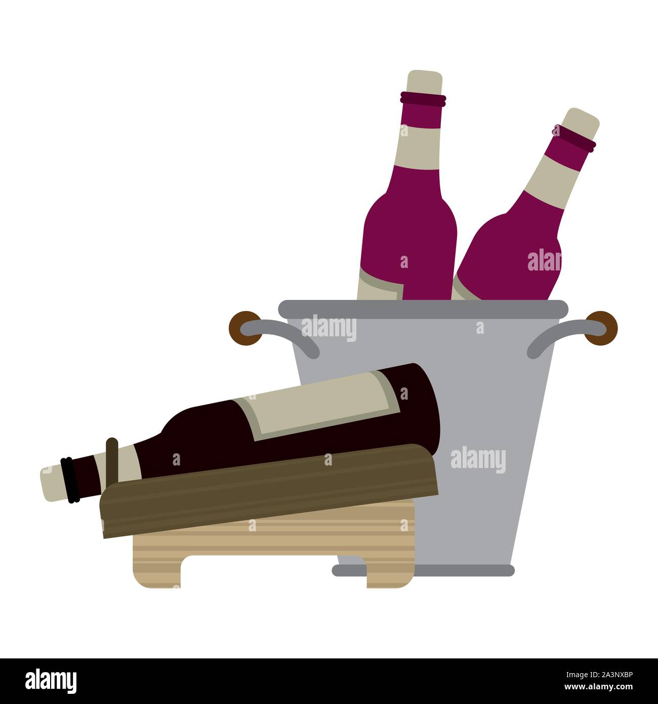 wine holder and ice bucket with bottles design Stock Vector Image & Art