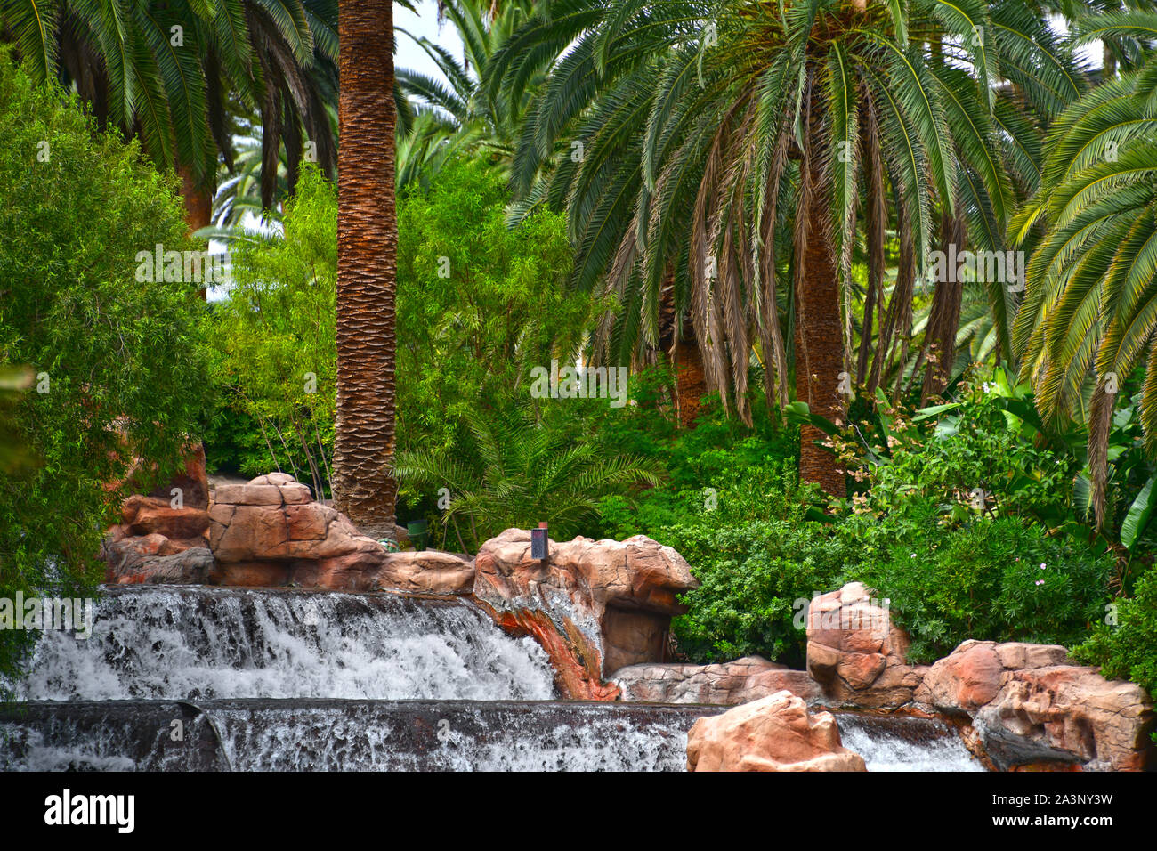 Las Vegas Nevada, USA October 2, 2018: This is the tropical oasis of the Mirage Resort & Casino hotel located on Las Vegas Strip Stock Photo