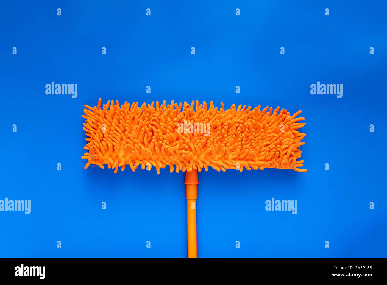new mopping stick isolated on color background, cleaning housework