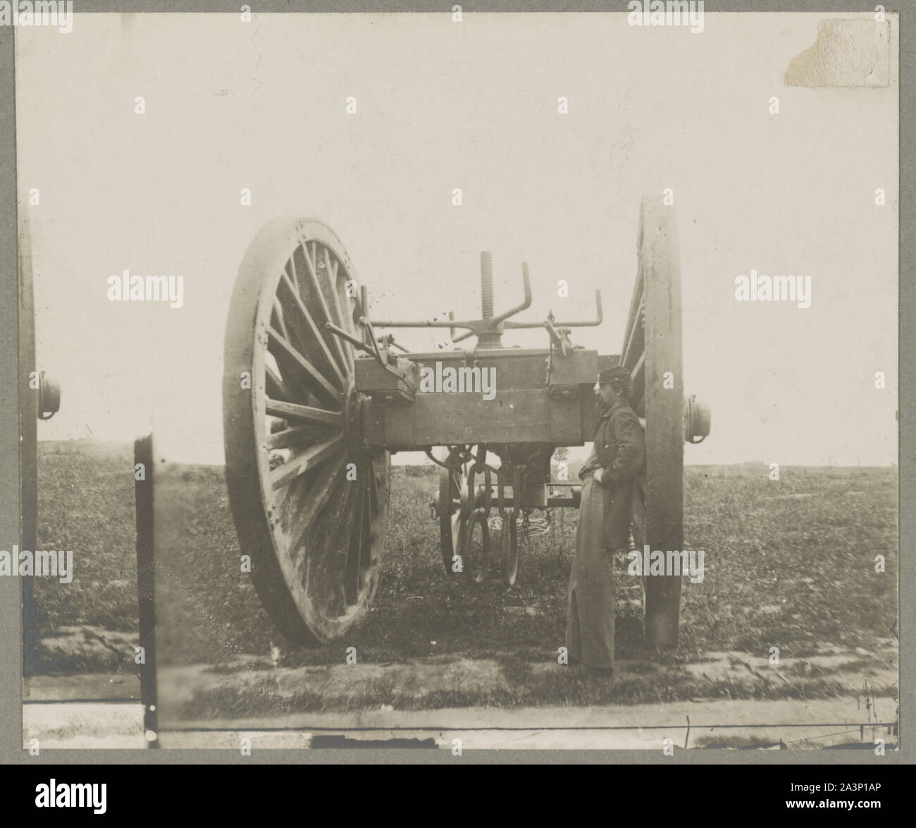 Photo Ancienne Couleur Guerre Civile - Canon Sling Cart à Drewry's Bluff, VA