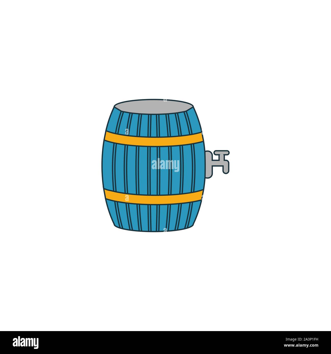 Beer Barrel icon. Outline filled creative elemet from bar and