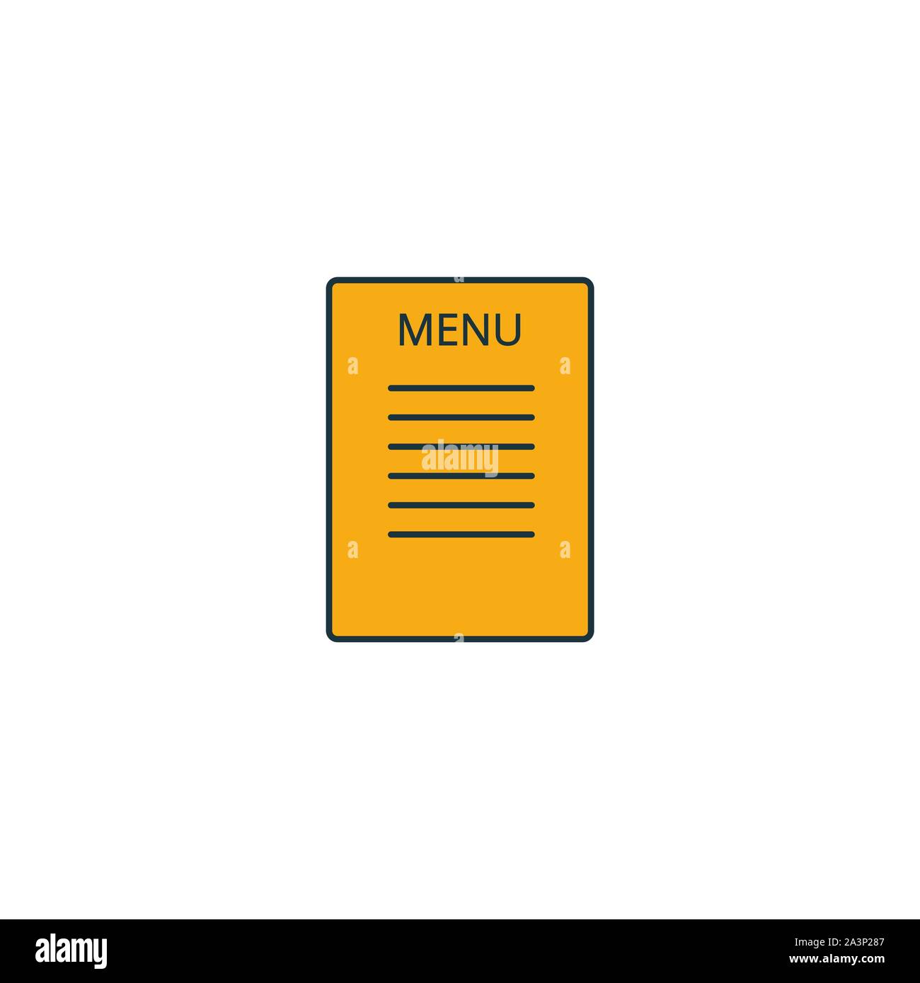 Menu icon. Outline filled creative elemet from bar and restaurant icons collection. Premium menu icon for ui, ux, apps, software and infographics Stock Vector