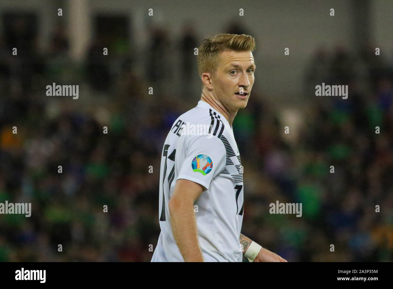 National Football Stadium at Windsor Park, Belfast, Northern Ireland. 09th Sept 2019. UEFA EURO 2020 Qualifier- Group C, Northern Ireland 0 Germany 2. German football international Marco Reus (11) playing for Germany in Belfast 2019. Stock Photo