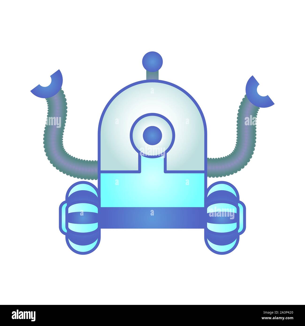 robot with wheels cyborg isolated icon Stock Vector Image & Art - Alamy