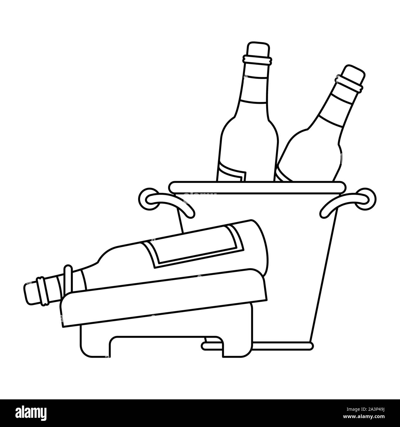 wine holder and ice bucket with bottles design Stock Vector Image & Art