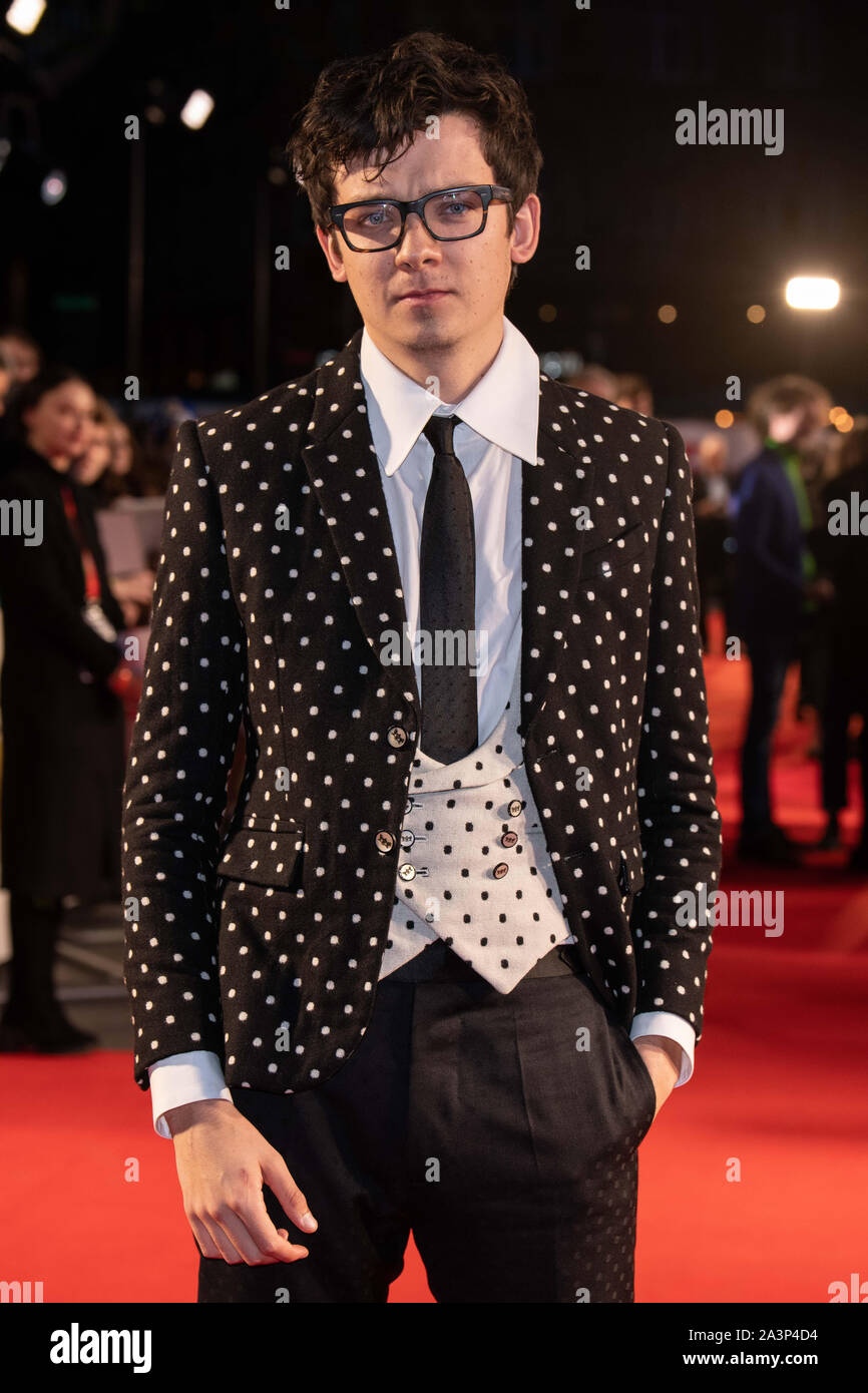 Asa Butterfield attending the Greed European Premiere as part of the BFI London Film Festival 2019 held at the Odeon Luxe, Leicester Square in London. Stock Photo
