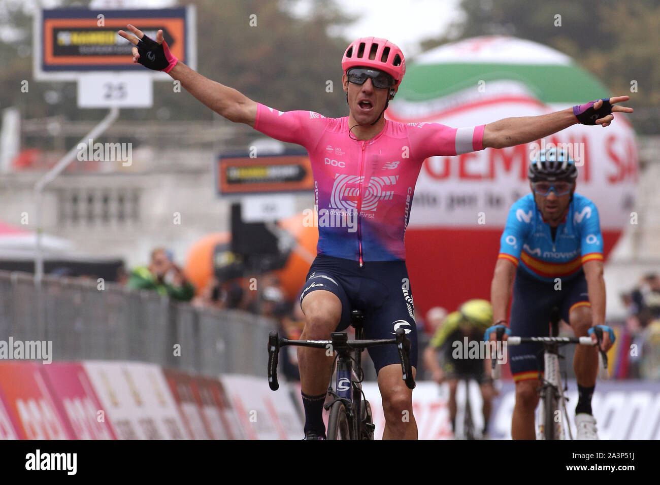 Milano, Italy, 09 Oct 2019, woods michael , canada, winner  of oggi  during Milano - Torino 2019  - Milan-Turin Cycling - Credit: LPS/Claudio Benedetto/Alamy Live News Stock Photo