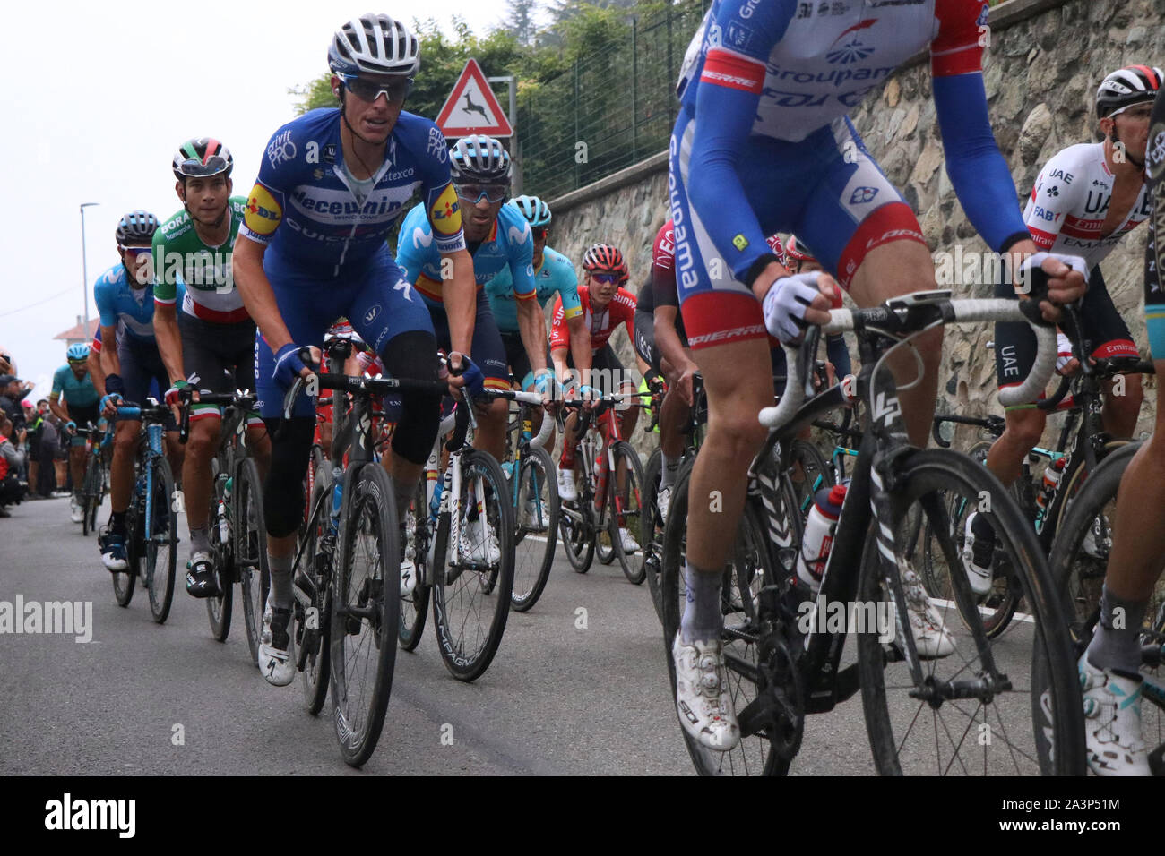 Milano, Italy, 09 Oct 2019, the gruppo with davide formolo, campione italiano in carica  during Milano - Torino 2019  - Milan-Turin Cycling - Credit: LPS/Claudio Benedetto/Alamy Live News Stock Photo