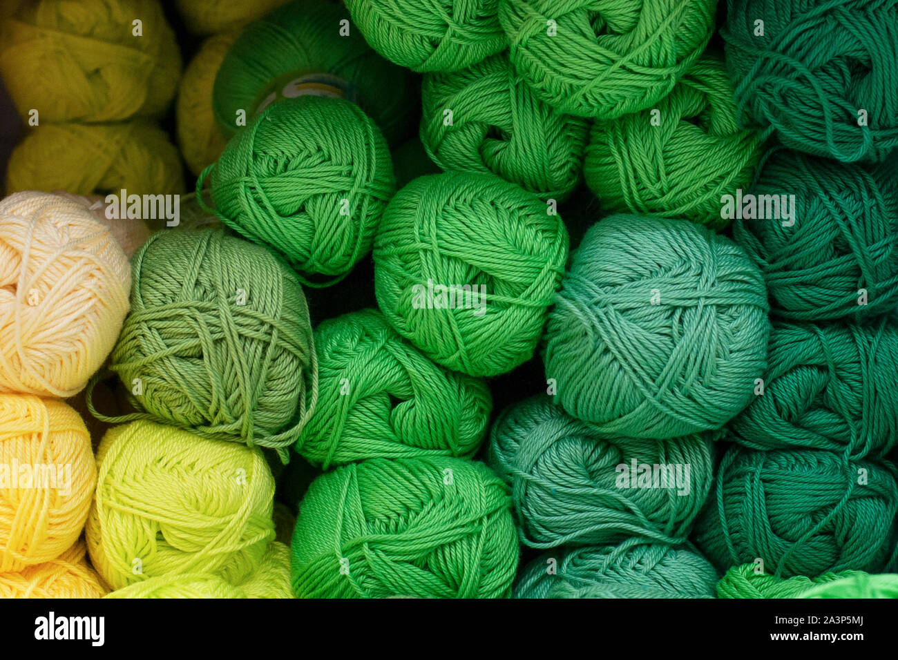 Colorful Yarn Balls Pile for Knitting and Crocheting stock photo