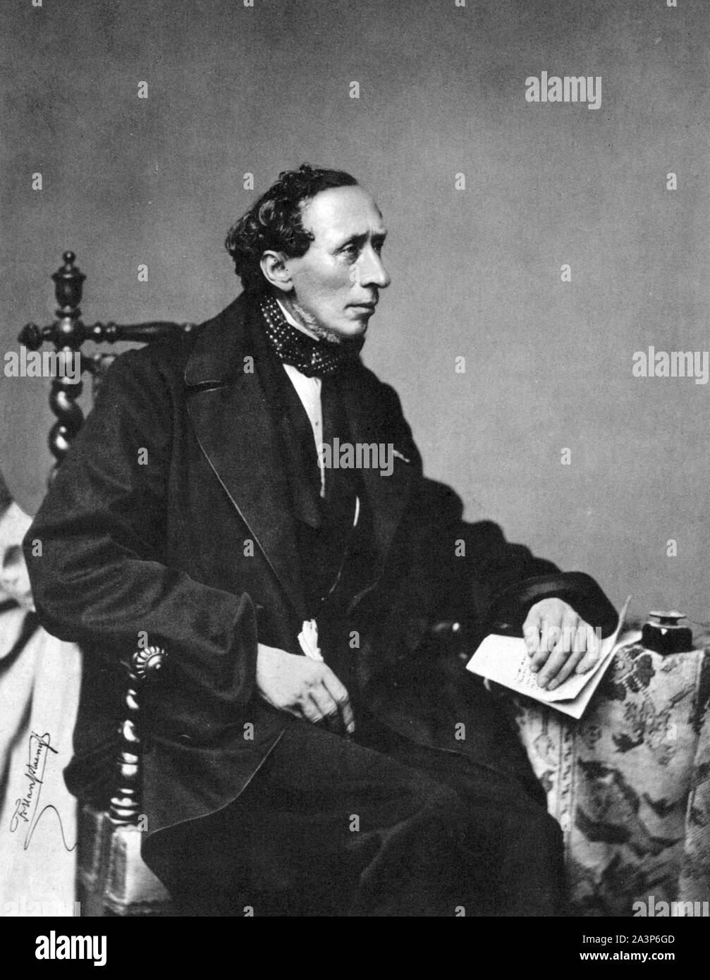 Hans Christian Andersen (1805 – 1875) Danish author by Franz Hanfstaengl Stock Photo