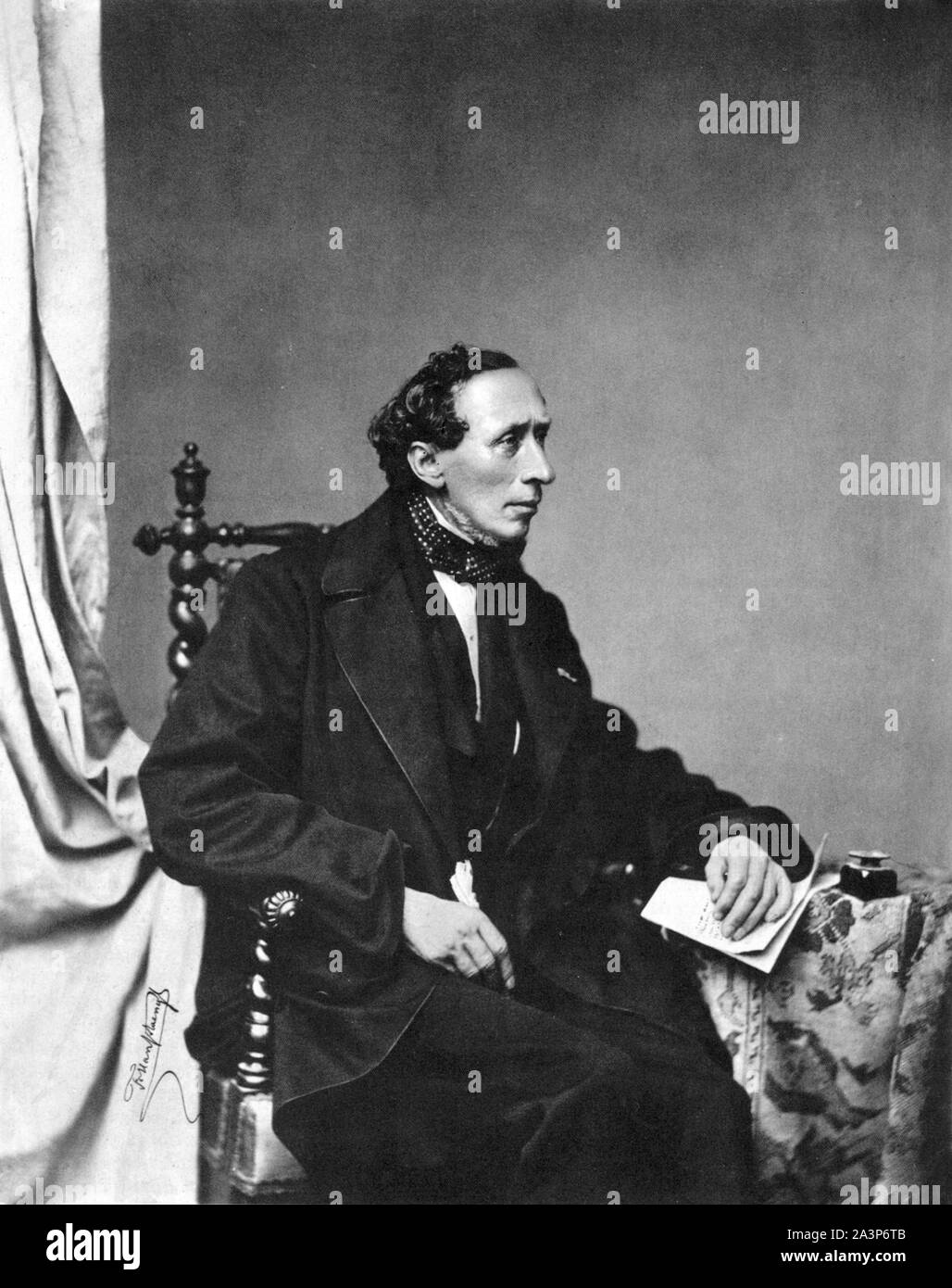 Hans Christian Andersen (1805 – 1875) Danish author by Franz Hanfstaengl Stock Photo