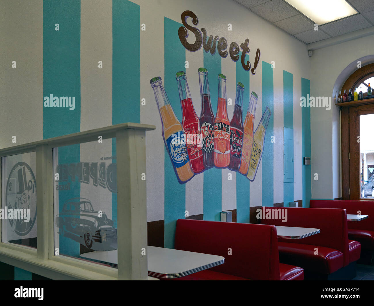 Soda fountain booths and display at the Dublin Bottling Works and W.P