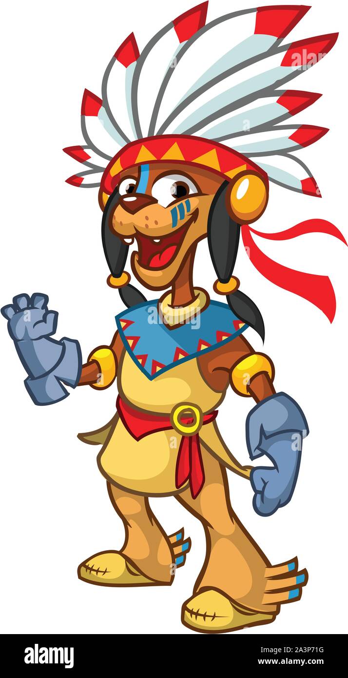 Cartoon native american indian character. Illustration clipart Stock Vector  Image & Art - Alamy