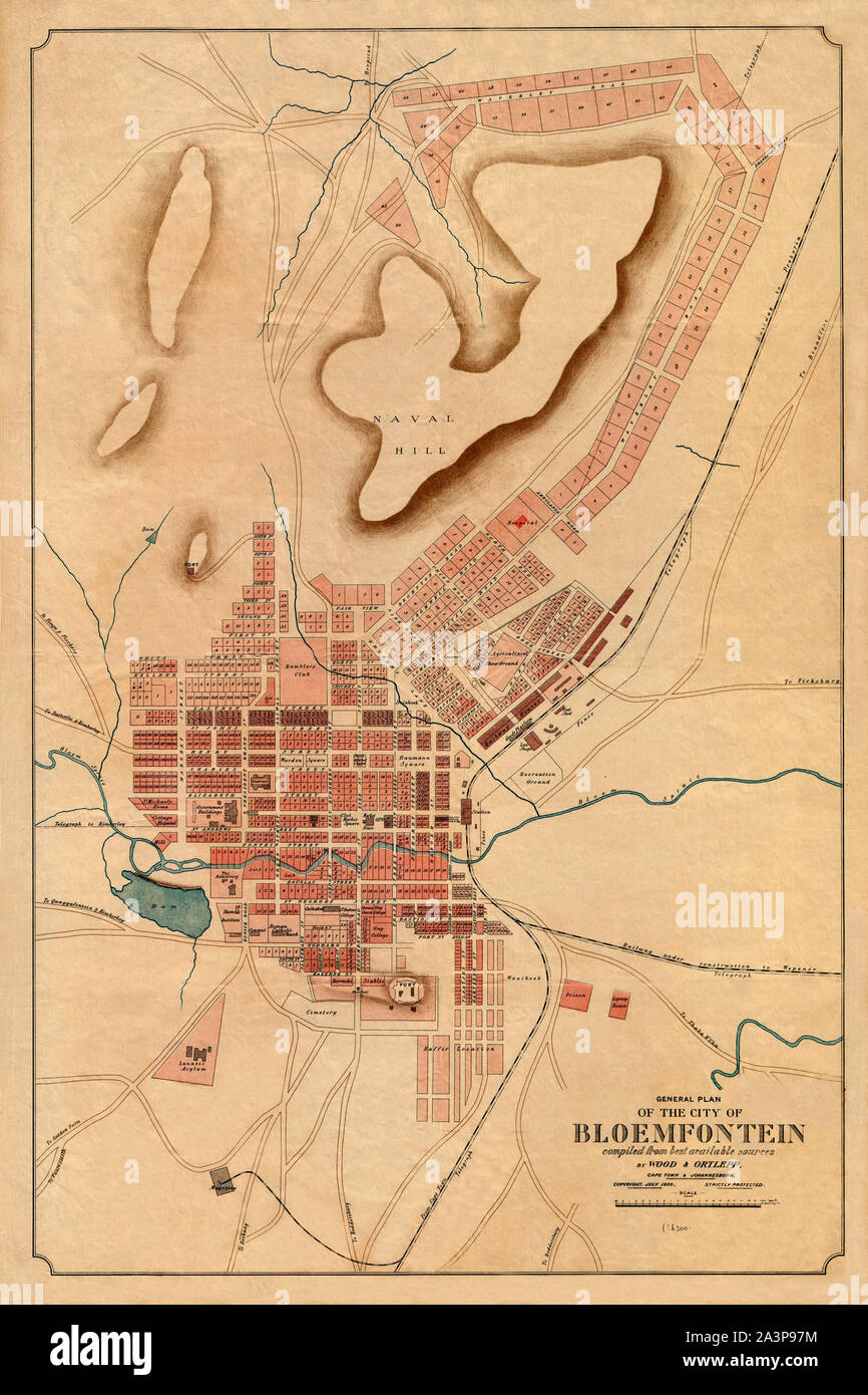 Map Of Bloemfontein Suburbs Map Of Bloemfontein High Resolution Stock Photography And Images - Alamy