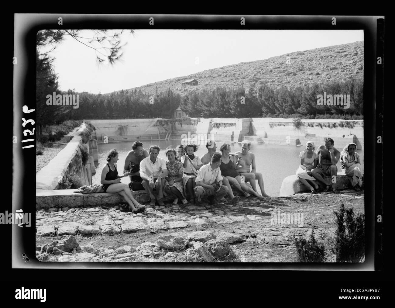 Solomon's pools a picnic & swimming resort. Group of bathers in