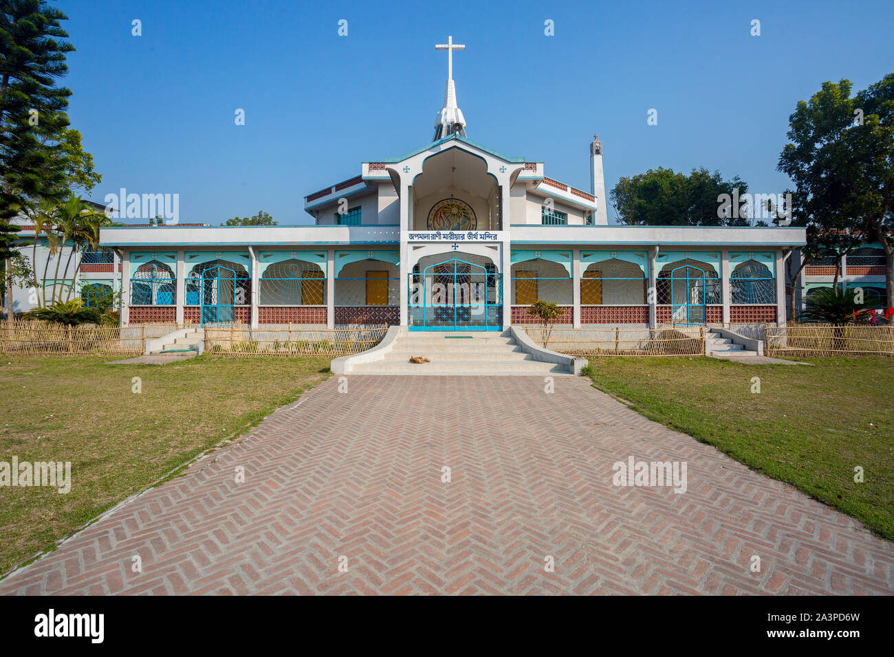 Bangladesh – March 01, 2019: Church of Mary, an old-age historic Catholic church also tourist spot at Rajarampur Village, Dinajpur Stock Photo
