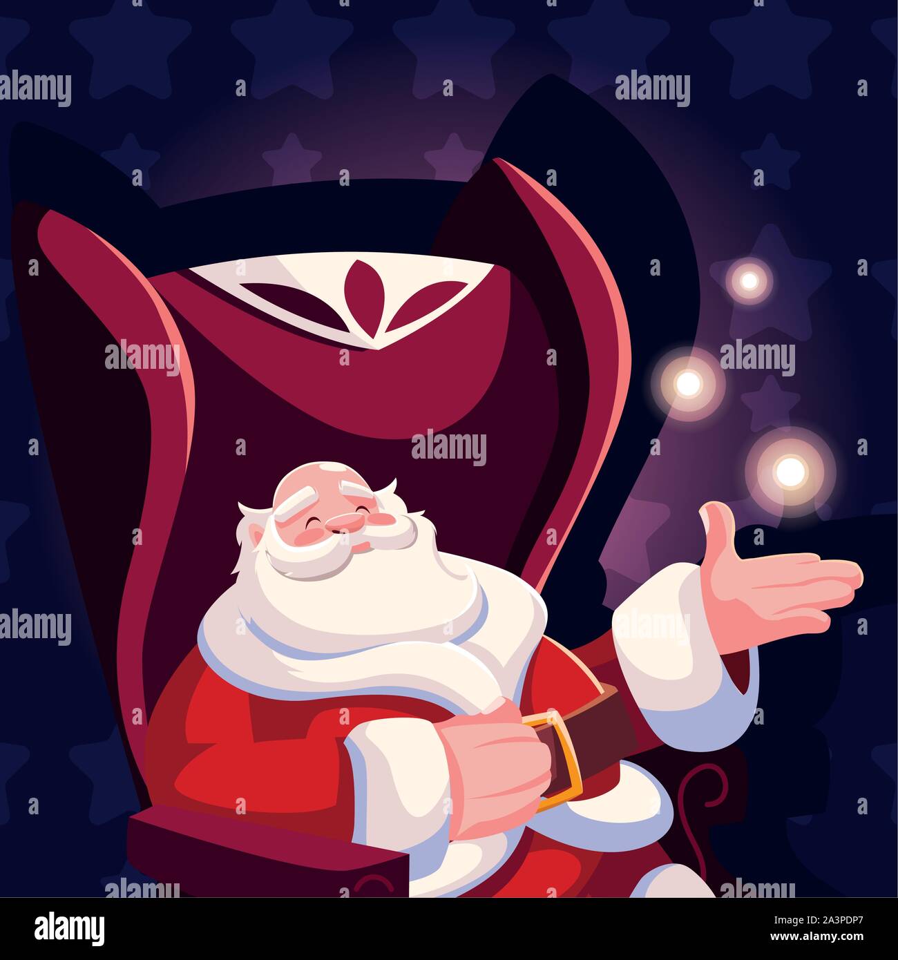 Sitting Santa Vector christmas card of santa claus sitting on sofa vector illustration ...