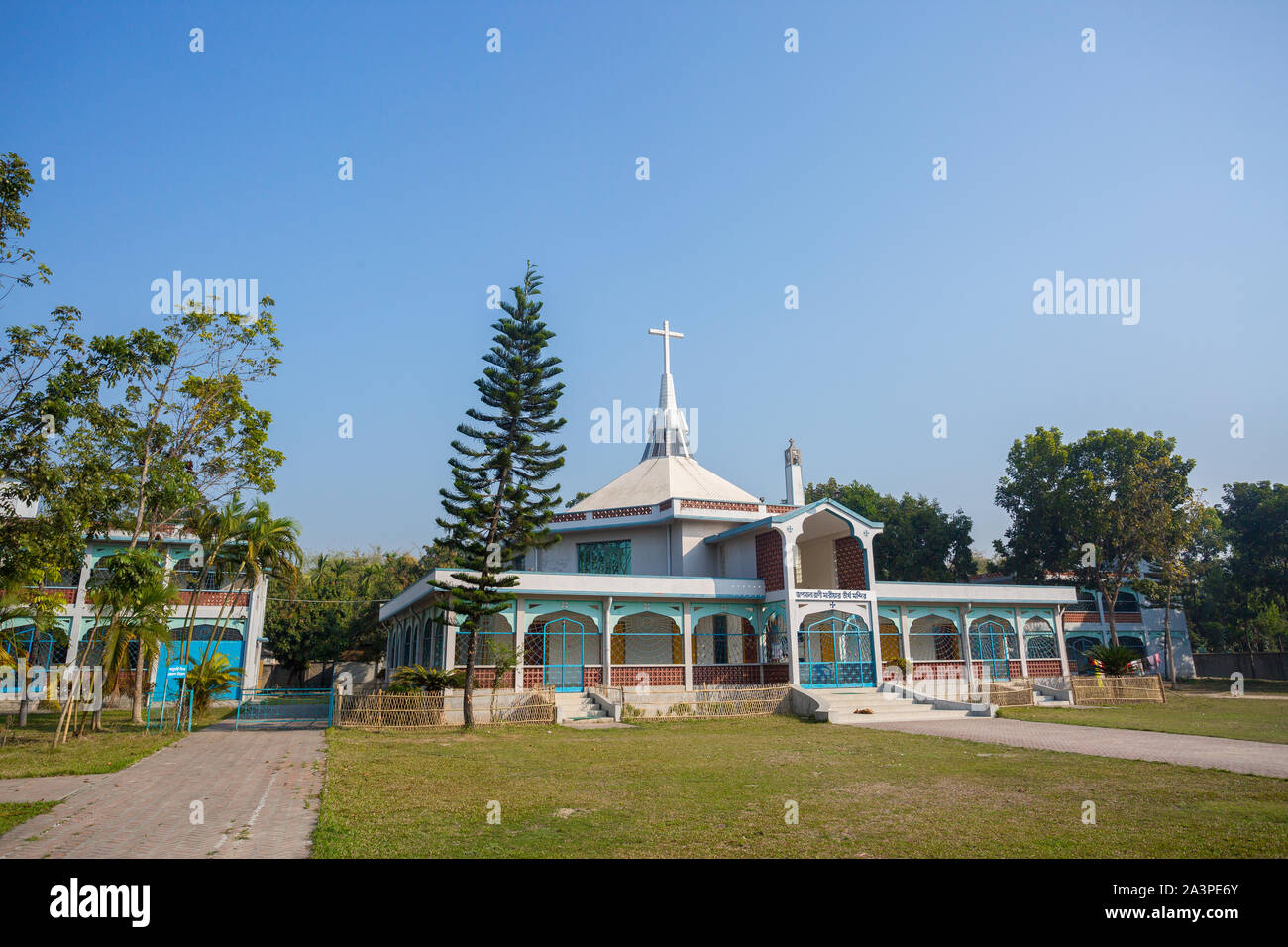 Bangladesh – March 01, 2019: Church of Mary, an old-age historic Catholic church also tourist spot at Rajarampur Village, Dinajpur Stock Photo