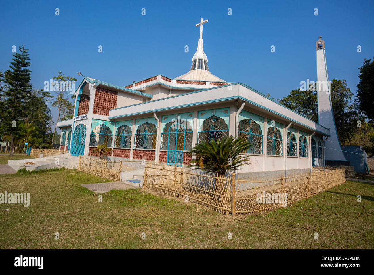 Bangladesh – March 01, 2019: Church of Mary, an old-age historic Catholic church also tourist spot at Rajarampur Village, Dinajpur Stock Photo