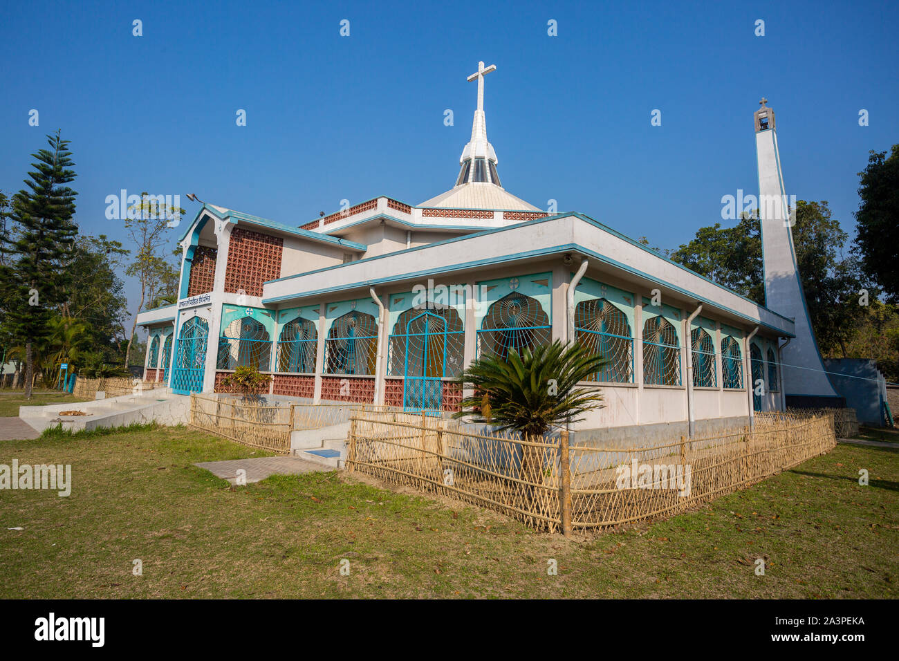 Bangladesh – March 01, 2019: Church of Mary, an old-age historic Catholic church also tourist spot at Rajarampur Village, Dinajpur Stock Photo