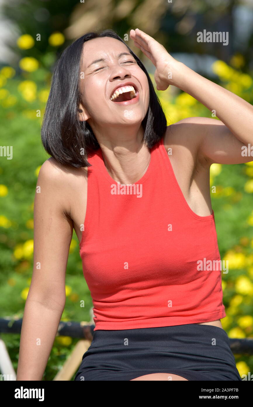 Female And Laughter Stock Photo