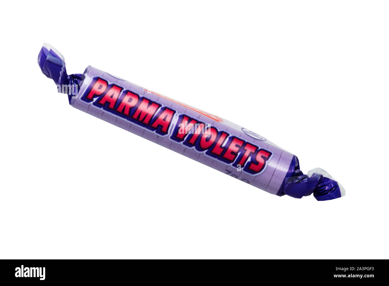 A packet of Parma Violets sweets on a white background Stock Photo