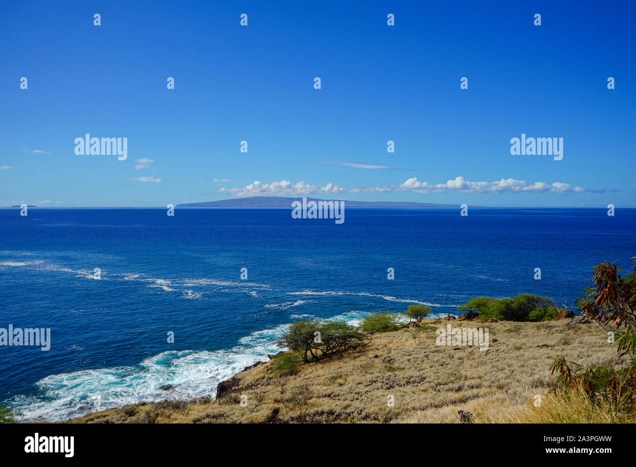 Maalaea Bay looking towards Lanai in Maui, Hawaii Stock Photo