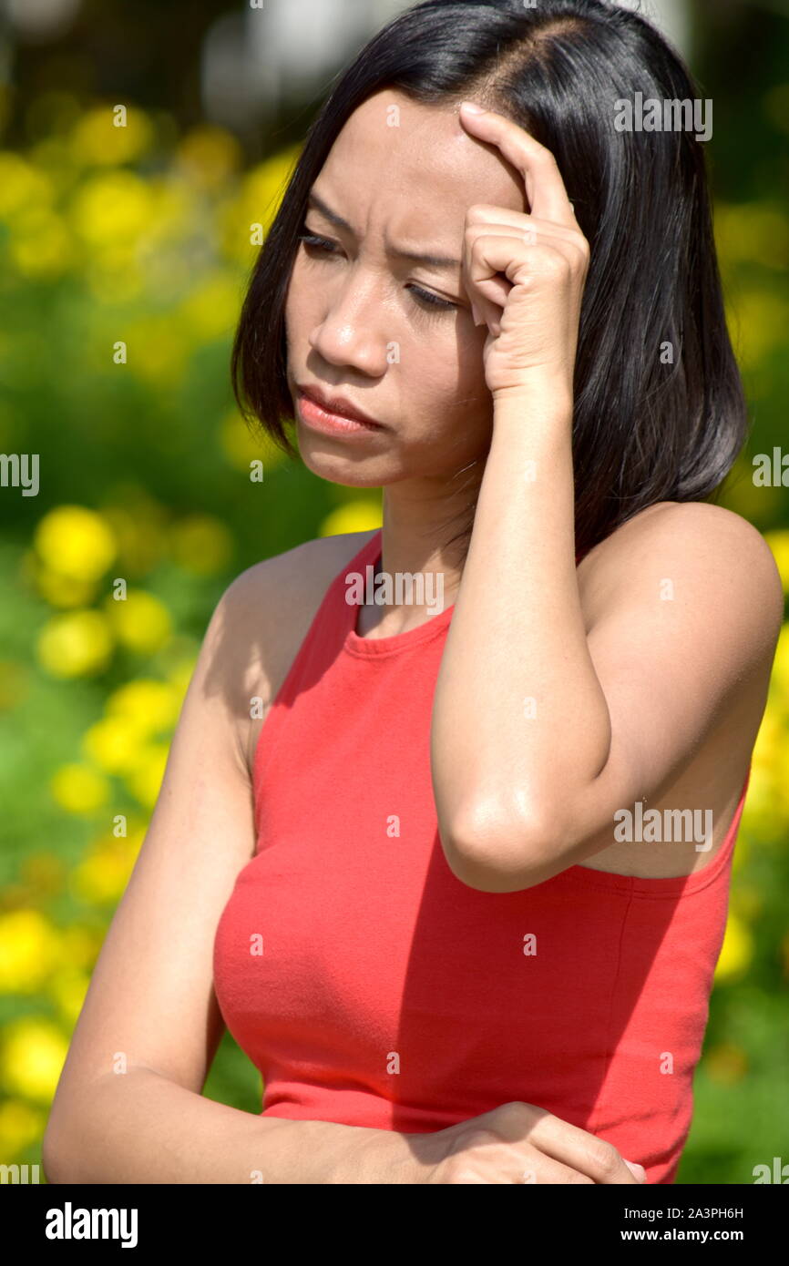 Female And Worry Stock Photo