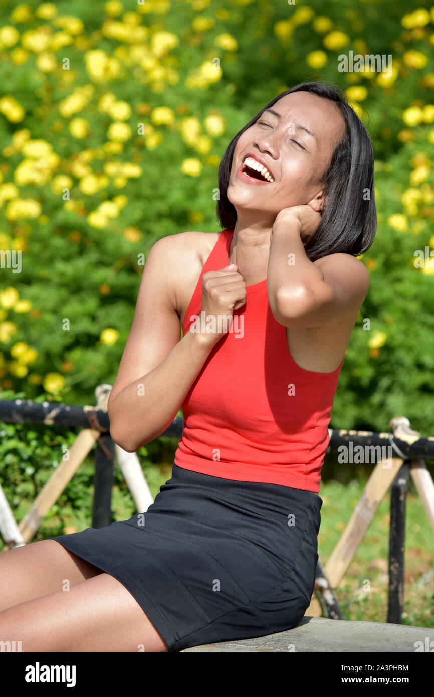 Beautiful Minority Female Laughing Stock Photo
