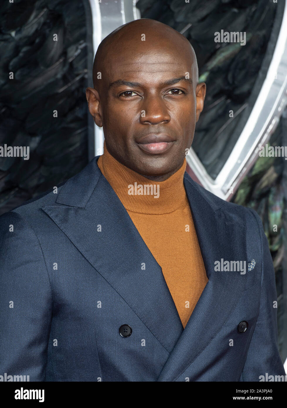 LONDON - ENGLAND - OCT 9. David Gyasi attends the ‘Maleficent: Mistress of Evil’ European Premiere at the BFI Imax, Waterloo, London, England on the 9th October 2019. Gary Mitchell/Alamy Live News Stock Photo