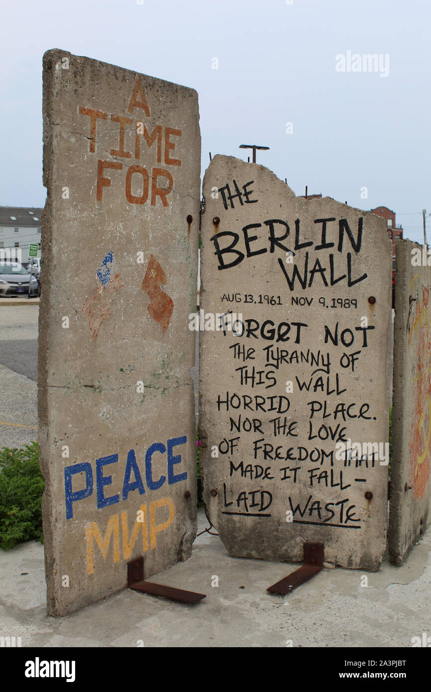 Berlin Wall fragments in Portland, Maine Stock Photo Alamy