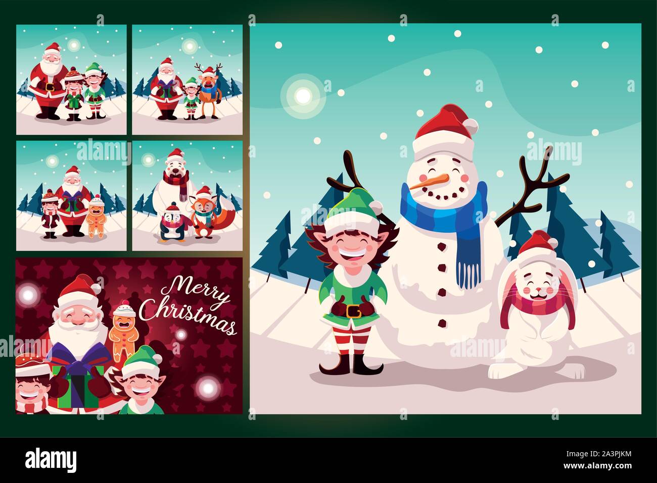 Download Bundle Christmas Cards With Label Merry Christmas Vector Illustration Design Stock Vector Image Art Alamy